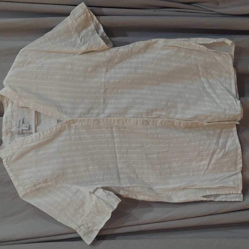 Kim Rogers Button up Short Sleeve Blouse Women's Size Small